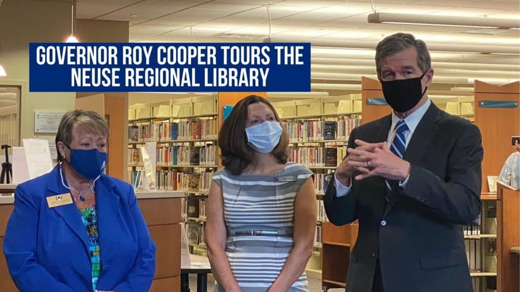 Governor Roy Cooper tours the Neuse Regional Library